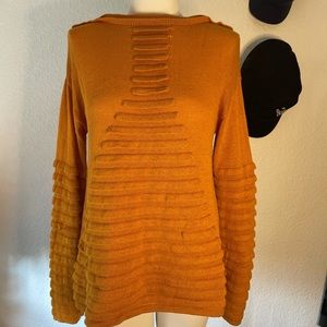 Mustard ruffled sweater